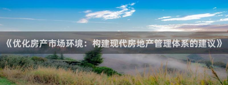 新宝5登录平台：《优化房产市场环境：构建现代房地产管理体系的
