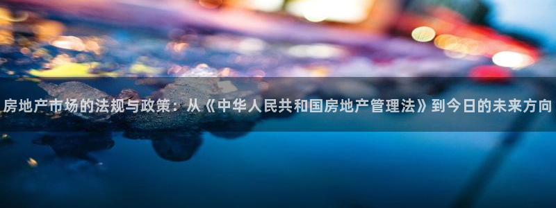 新宝注5册：房地产市场的法规与政策：从《中华人民共和国房地产