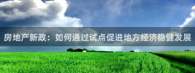 新宝5测：房地产新政：如何通过试点促进地方经济稳健发展