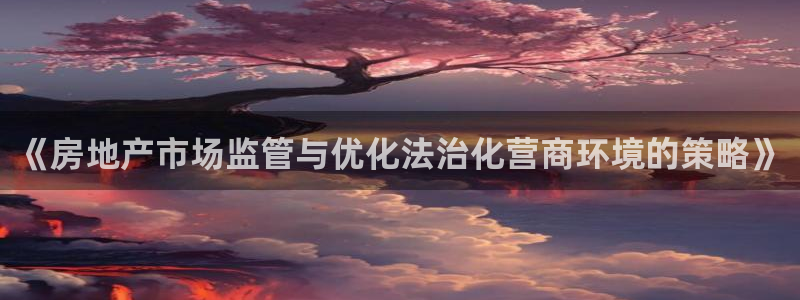 新宝5 888：《房地产市场监管与优化法治化营商环境的策略》