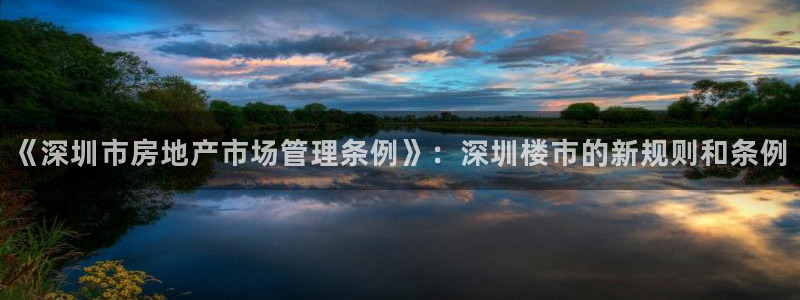 新宝5平台注册公司：《深圳市房地产市场管理条例》：深圳楼市的